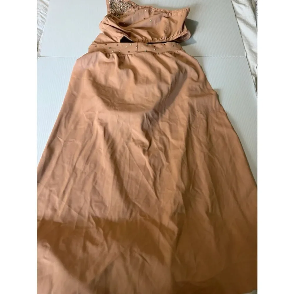 Kelle dance solo custom costume blush 3 piece GODDESS 7046 skirt top trunks LC